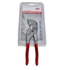 Knipex 7 1/4 Pliers Wrench 15 Locking Positions 86 03 180 SBA Red Germany Tool